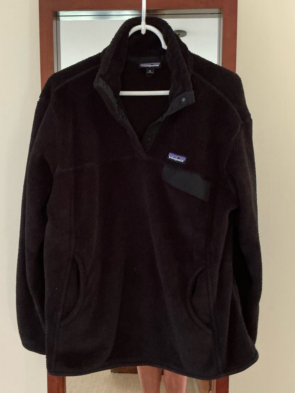 Patagonia re-tool fleece pullover black sz XL